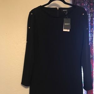 DKNY dress, black, stretchy size 10, Shorter dress